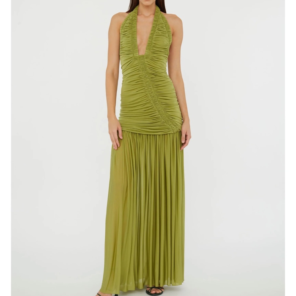 Christopher Esber Orion Gown - Green Olive